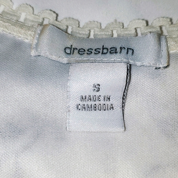 dressbarn Tank with Sheer Overlay and Lacy Bottom Black & White 337 - Picture 4 of 9